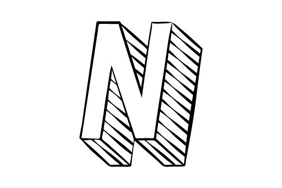 3D Block Letter- N: A Versatile Design Asset