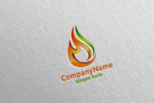 3D Fire Flame Element Logo Design 3