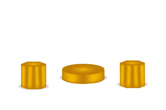 3d Gold Geometric Shapes with Sparkless