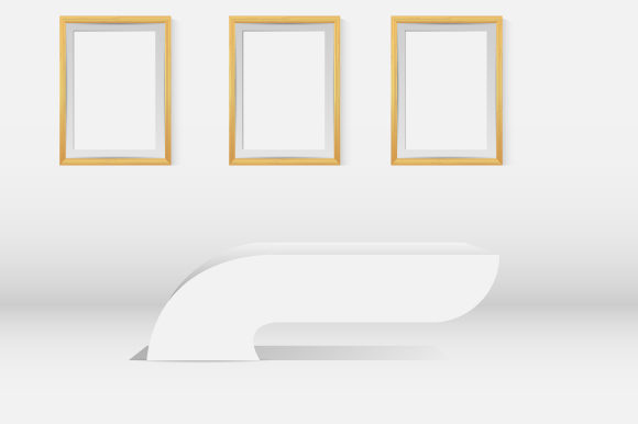3d Shelf with Photo Frames Concept for Business