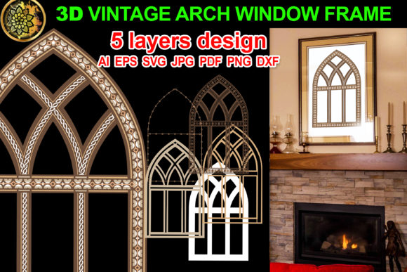 Elevating Personal Branding and Home Aesthetics with the 3D Vintage Farmhouse Arch Window Frame 2